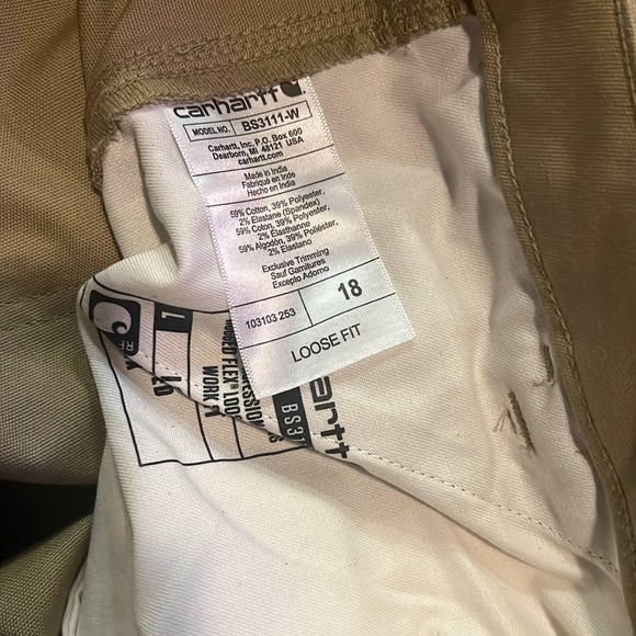 Women’s Carhartt Plus Size Utility Cargo Shorts Tan Canvas Size 18 NWT - Picture 6 of 8